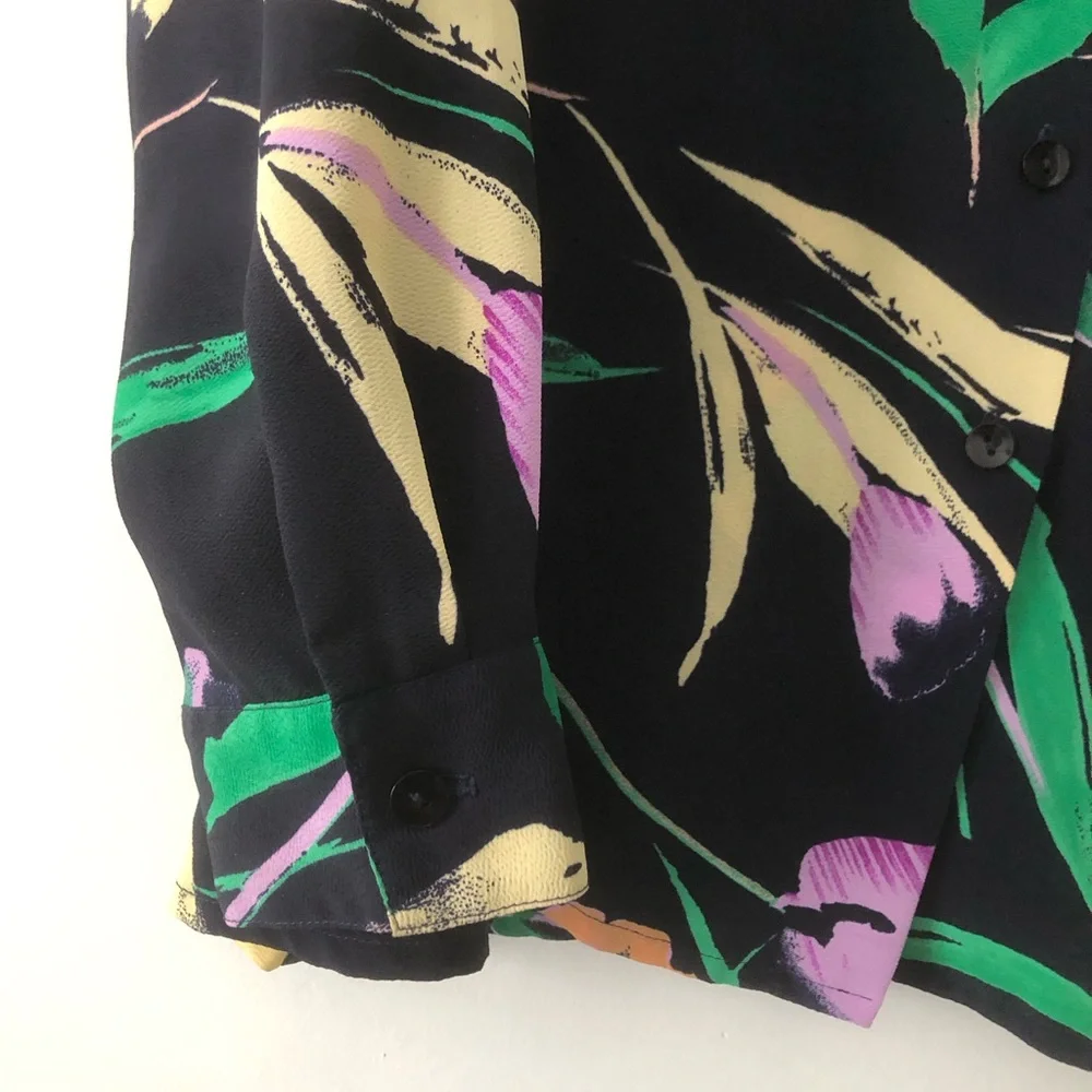 Miss ALLIAGE Floral Button Down Blouse |‎ Size L - Picture 4 of 5